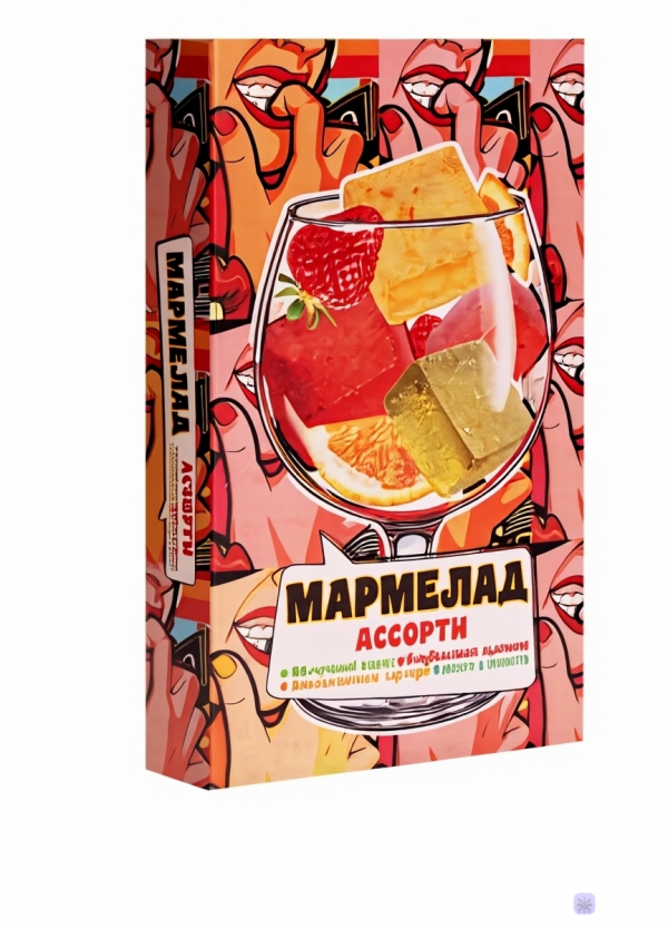 №2 Мармелад АлкоАссорти(яблочный виски, клубничный просекко, апельсиновый вермут, лайм текила) 110г в Кизляре