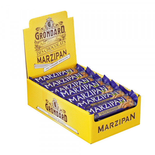 №1 TM Grondard   (11161) Батончики НЕглазированные Марципановые Запечённые, (28шт по 40г)    в Кизляре